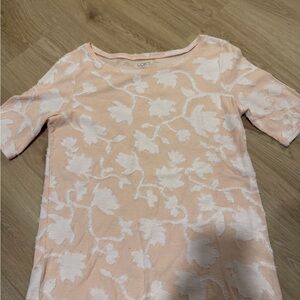 LOFT Blush Floral Embroidered Top